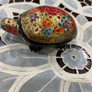 Hand painted turtle trinket box
